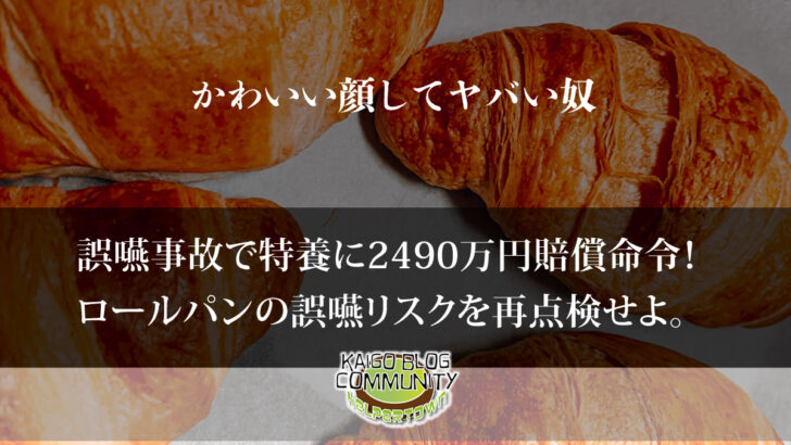 誤嚥で特別養護老人ホームに2490万円の賠償命令！ロールパンに注意せよ